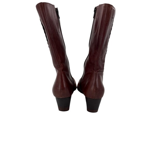 Pikolinos Brown Leather Mid-Calf Boots With Side Zip & Braided detail 10.5 (41) - Picture 7 of 12